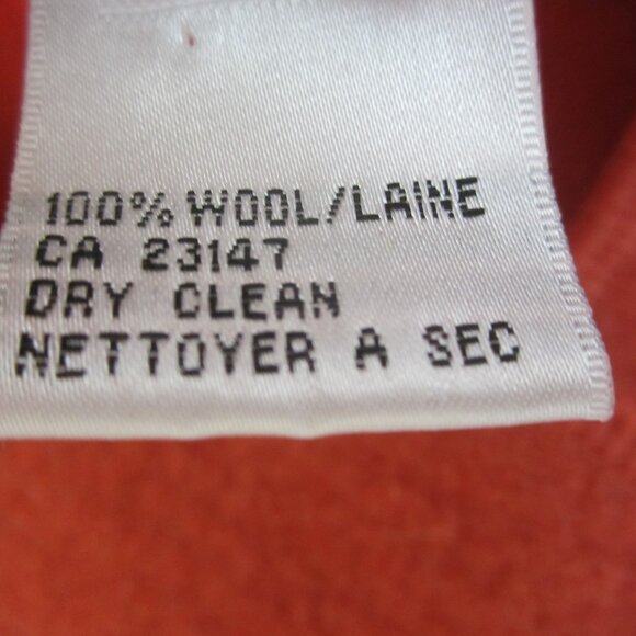 Talbots Women M Terracotta Orange LS Boiled Wool Short Cardigan Sweater Jacket - Picture 4 of 7